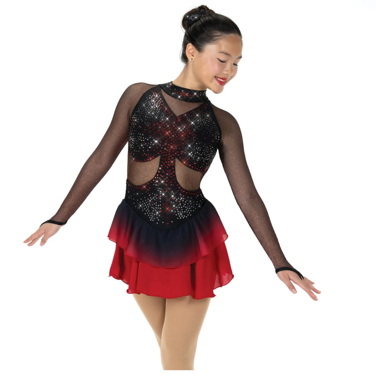 Jerry's Girl's AA012 Cordoba Figure Skating Dress black red