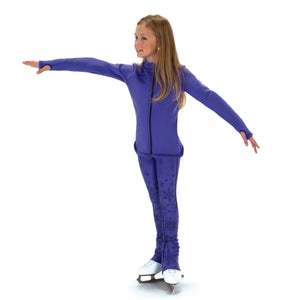 Jerry's Girl's S122 Snow Fleece  Print Figure Skating Legging purple black