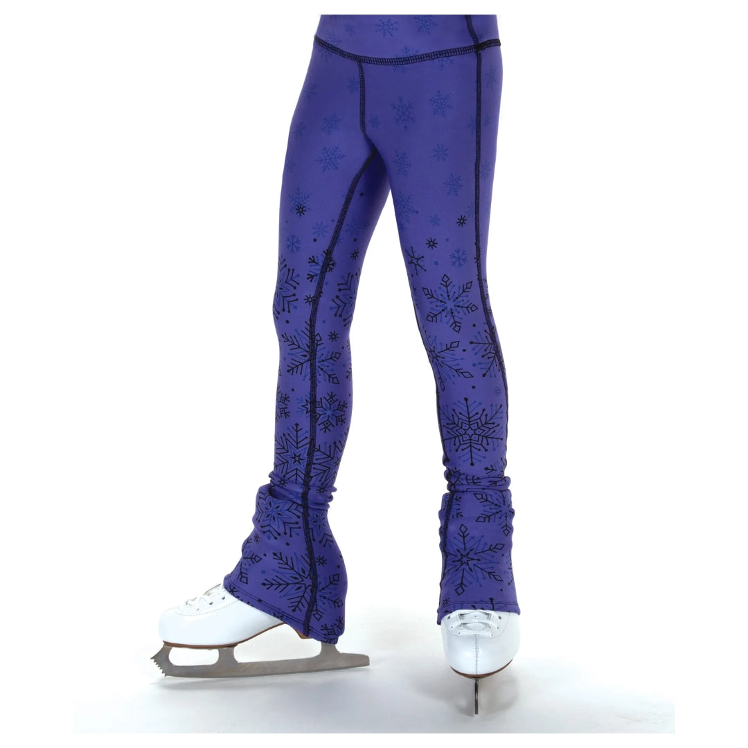 Jerry's Girl's S122 Snow Fleece  Print Figure Skating Legging purple black