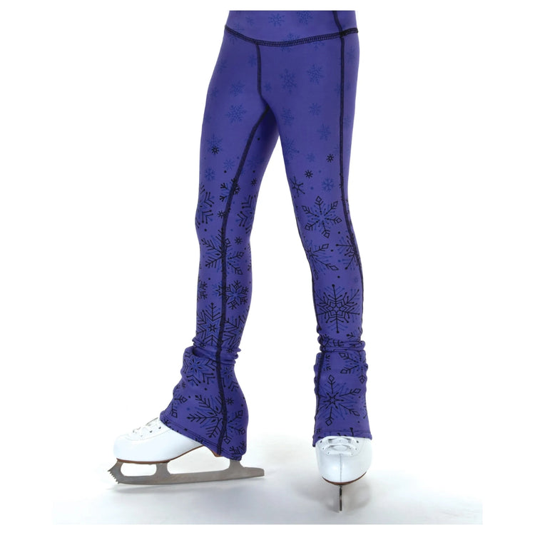 Jerry's Girl's S122 Snow Fleece  Print Figure Skating Legging purple black