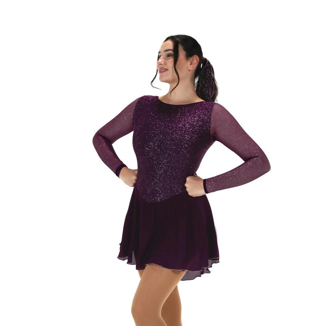 Jerry's Women's 569 Silver Dust Figure Skating Dress iced plum purple