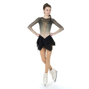 Jerry's Women's AA003 Golden Shadows Figure Skating Dress black