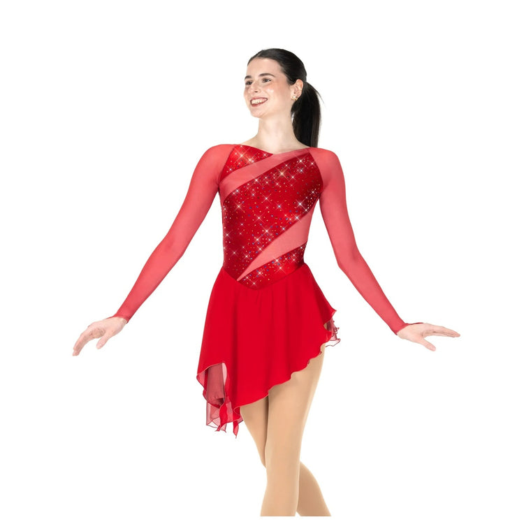Jerry's Women's AA042 Mesh & Magic Figure Skating Dress ruby red