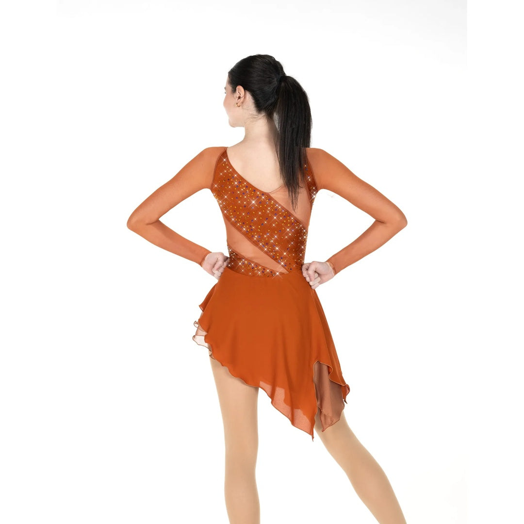 Jerry's Women's AA042 Mesh & Magic Figure Skating Dress copper orange