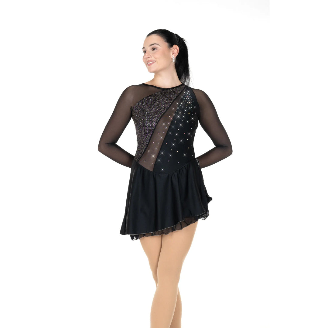 Jerry's Women's AA055 Strings of Stars Figure Skating Dress black