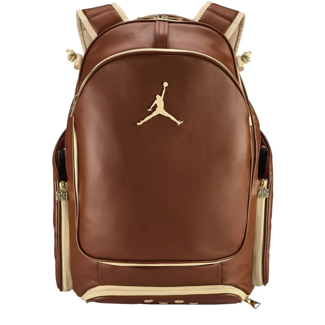 Gold and black jordan backpack deals