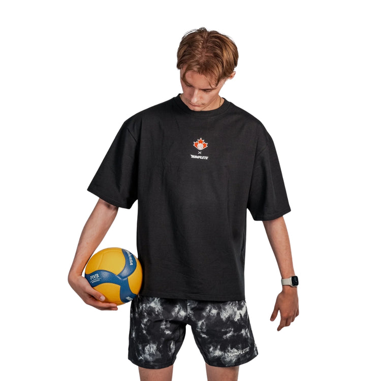 Jumplete Courtside Luxe Relaxed Fit Tee Canada black 