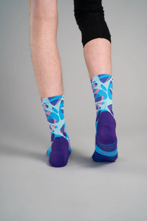 Jumplete Senior Attakk Volleyball Colored Socks blue splatter 
