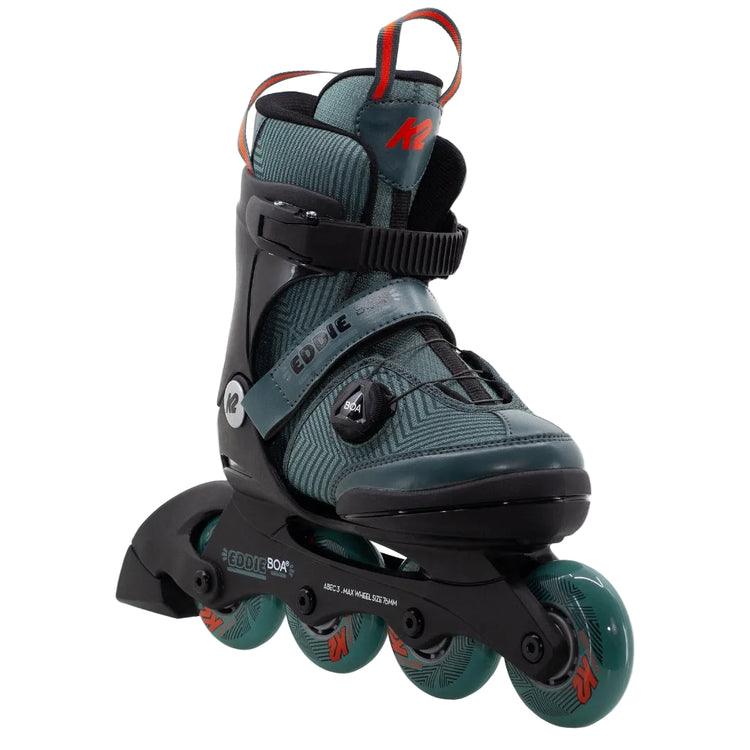 K2 Boy's Eddie BOA Inline Skate black grey red blue