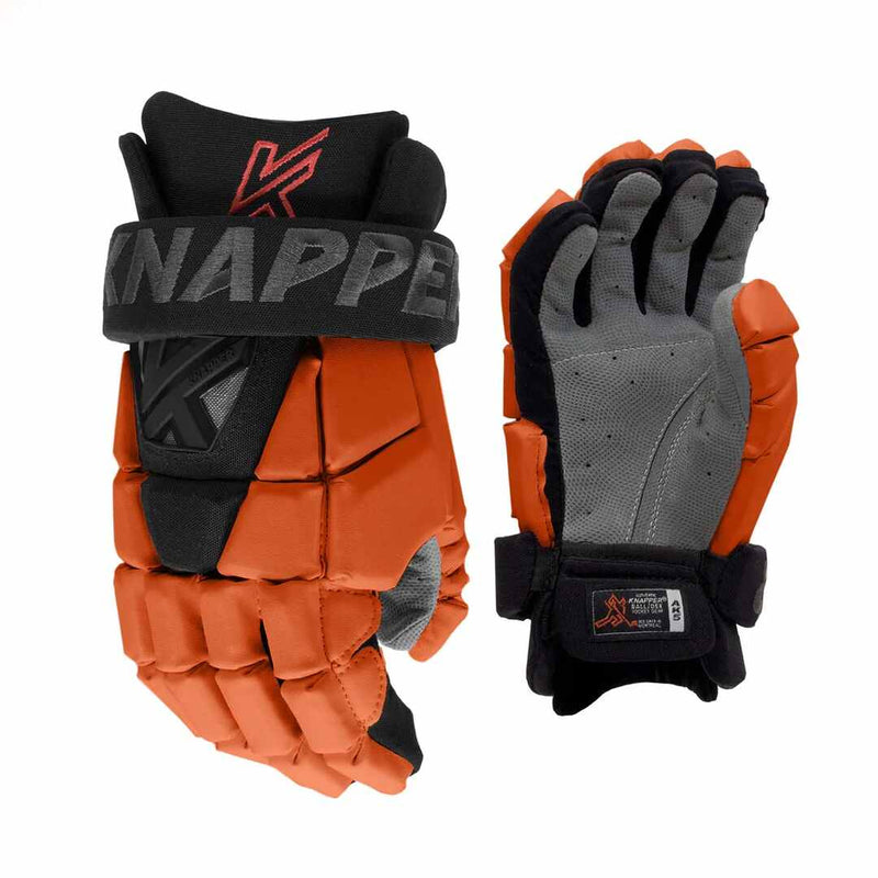KNAPPER Senior AK5 Ball Hockey Gloves Black/Orange