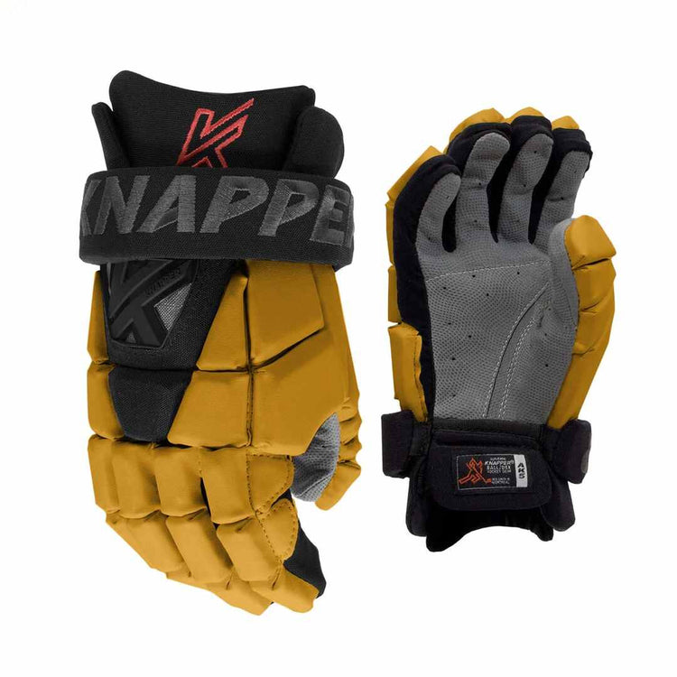 KNAPPER Senior AK5 Ball Hockey Gloves Black/Tan