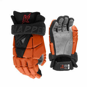 KNAPPER Senior AK7 Ball Hockey Gloves Black/Orange