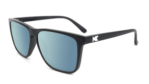Knockaround Fast Lanes Sunglasses Matte Black/Polarized Sky Blue