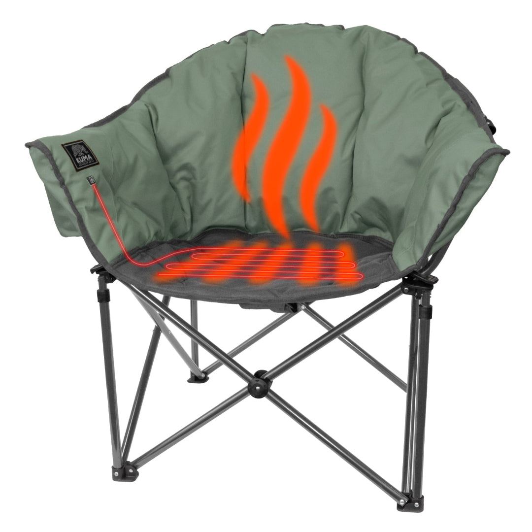 KUMA Lazy Bear Heated Chair w/ Power Bank & Bluetooth sage graphite green