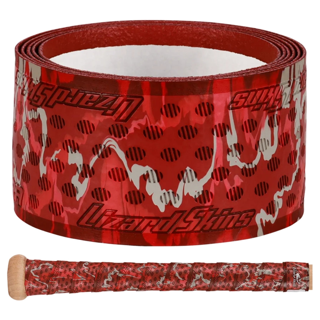 Lizard Skin 1.8mm Durasoft Polymer Ultra Grip Camo Bat Grip red grey