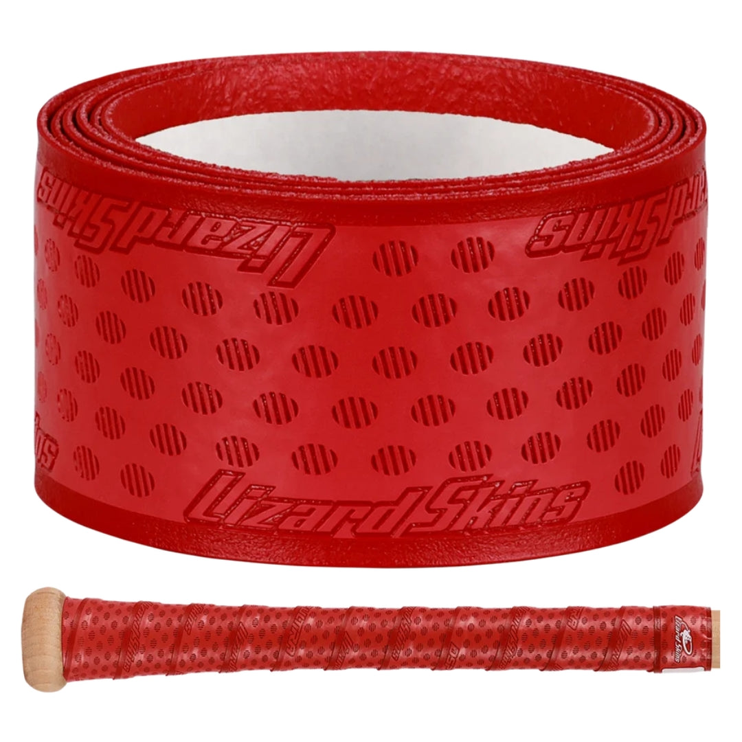 Lizard Skin 1.8mm Durasoft Polymer Ultra Grip Solid Color Bat Grip red