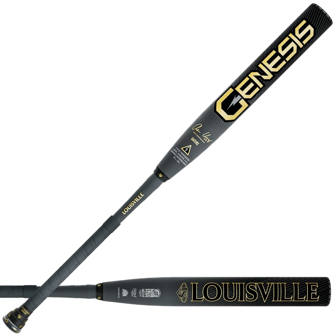 Louisville Genesis Adam Ussery 2-Piece Maxload Slo-Pitch Bat BLACK/GOLD