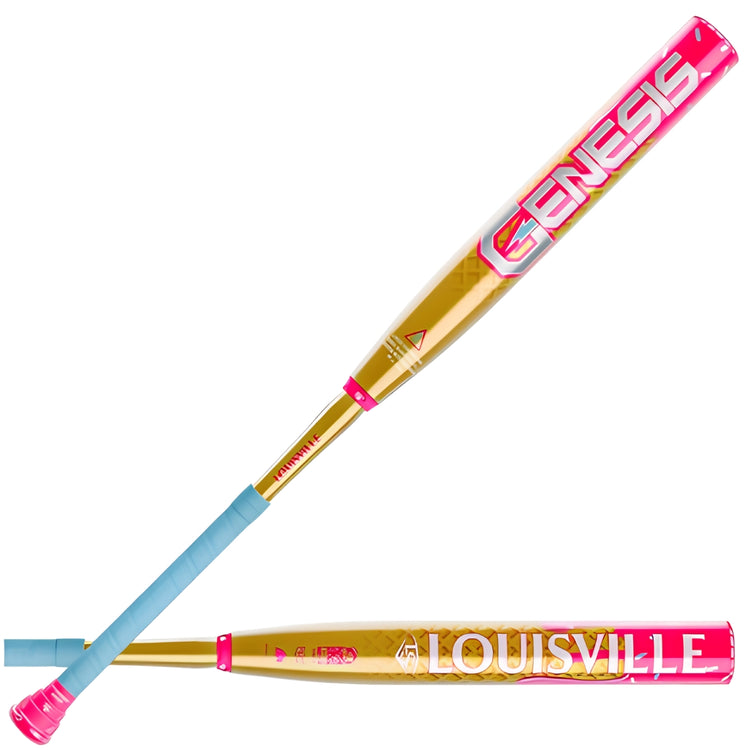 Louisville Genesis Ice Cream 2-Piece Balanced Slo-Pitch Bat gold/blue/pink