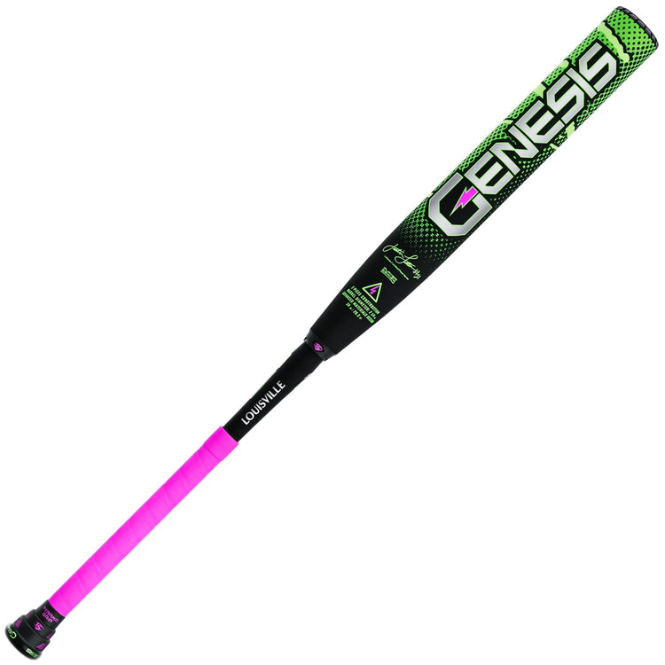 Louisville Genesis Justin Lutheran 2-Piece Power Load Slo-Pitch Bat black/ neon pink/ green