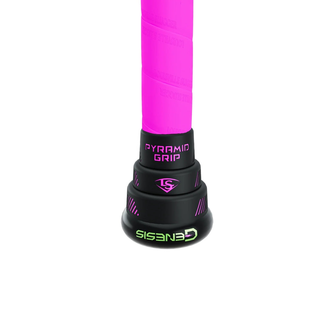 Louisville Genesis Justin Lutheran 2-Piece Power Load Slo-Pitch Bat black/ neon pink/ green