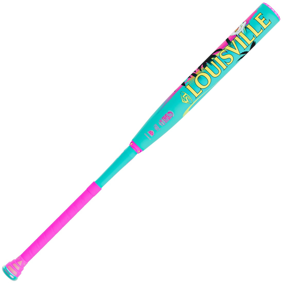 Louisville Genesis Scott Hartling 2-Piece End Load Slo-Pitch Bat teal/pink