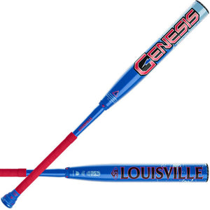 Louisville Genesis Splatter 2-Piece Balanced Slo-Pitch Bat blue/red