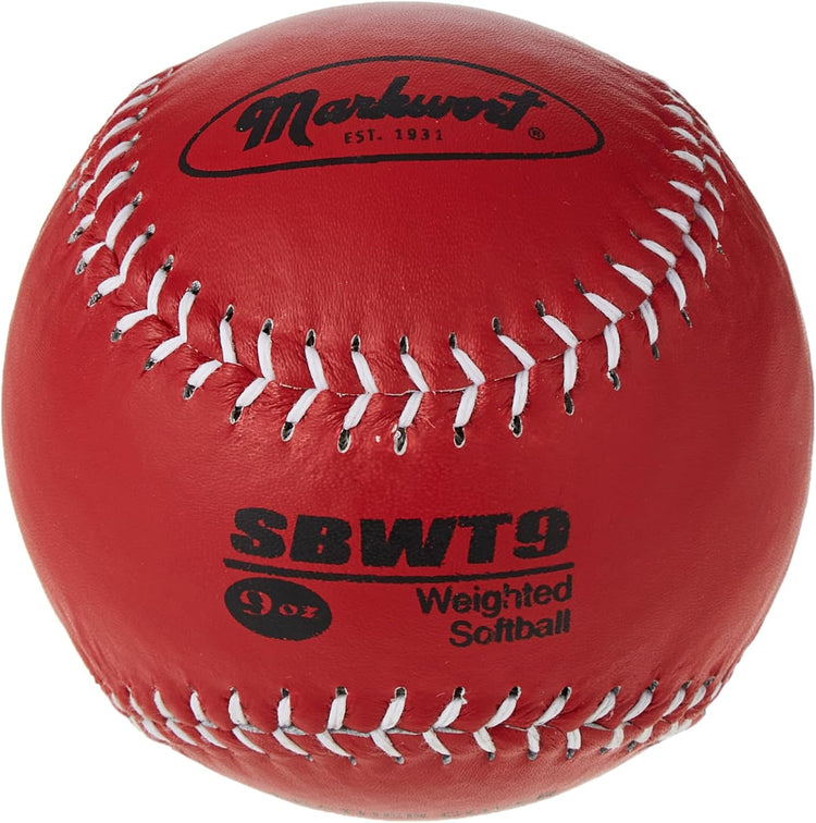 Markwort 12" Weighted Training Softball 9oz dark red?