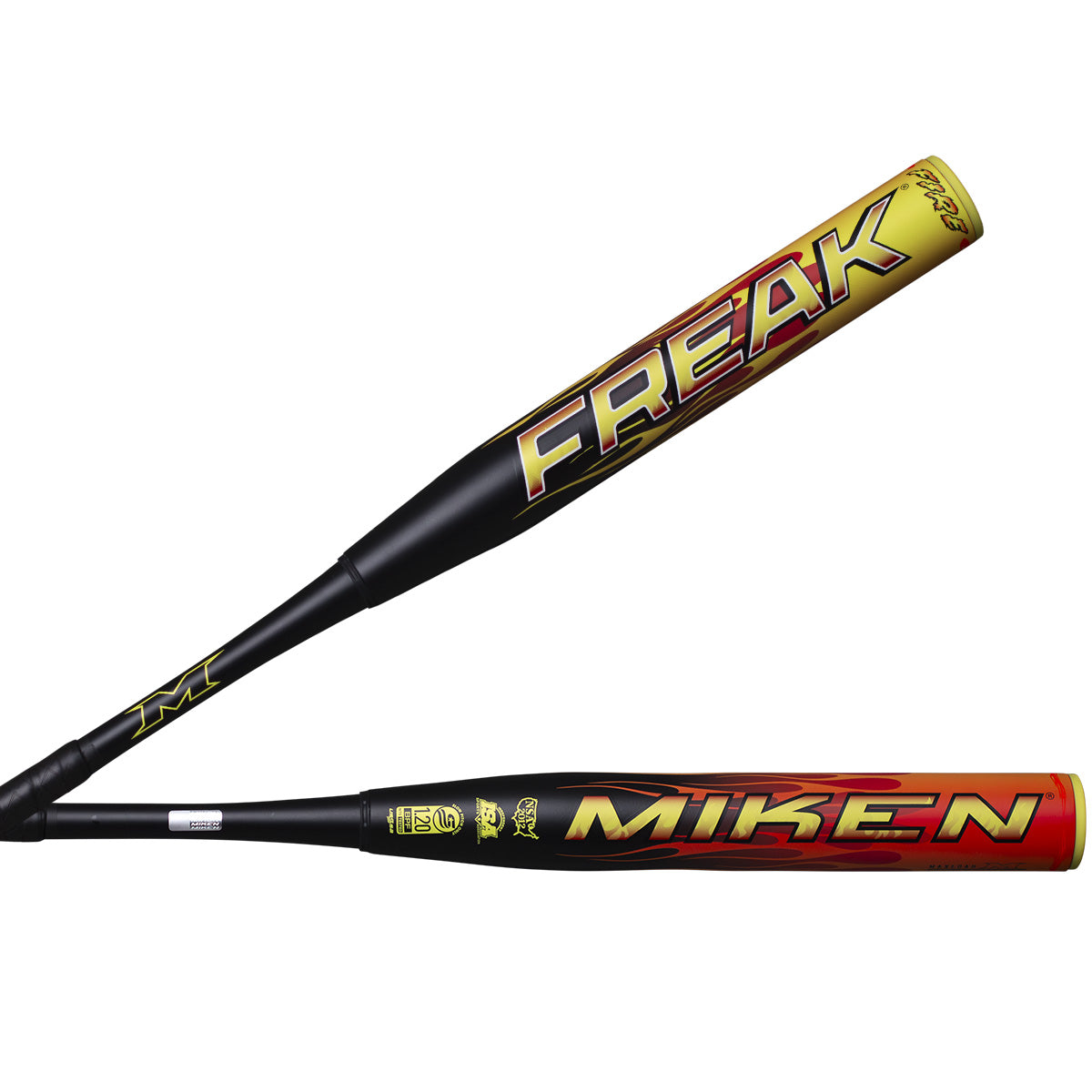 Miken Freak Fire 2PC Maxload Slo-Pitch Bat black/yellow/orange