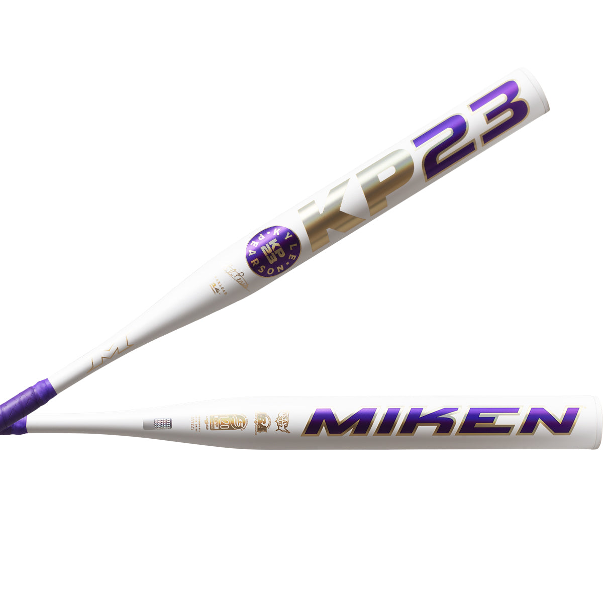 Miken KP23 1PC Maxload Slo-Pitch Bat white/ purple