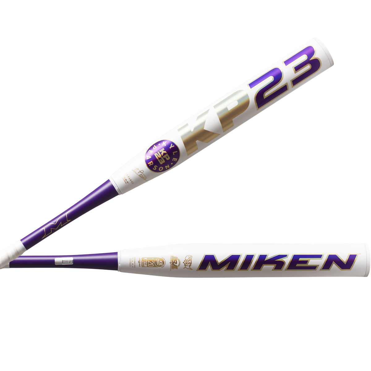 Miken Kyle Pearson KP23 2PC Maxload Slo-Pitch Bat white/purple
