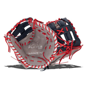 Miken PS135-6GN Players Series Slo-Pitch Glove grey/ navy/ red