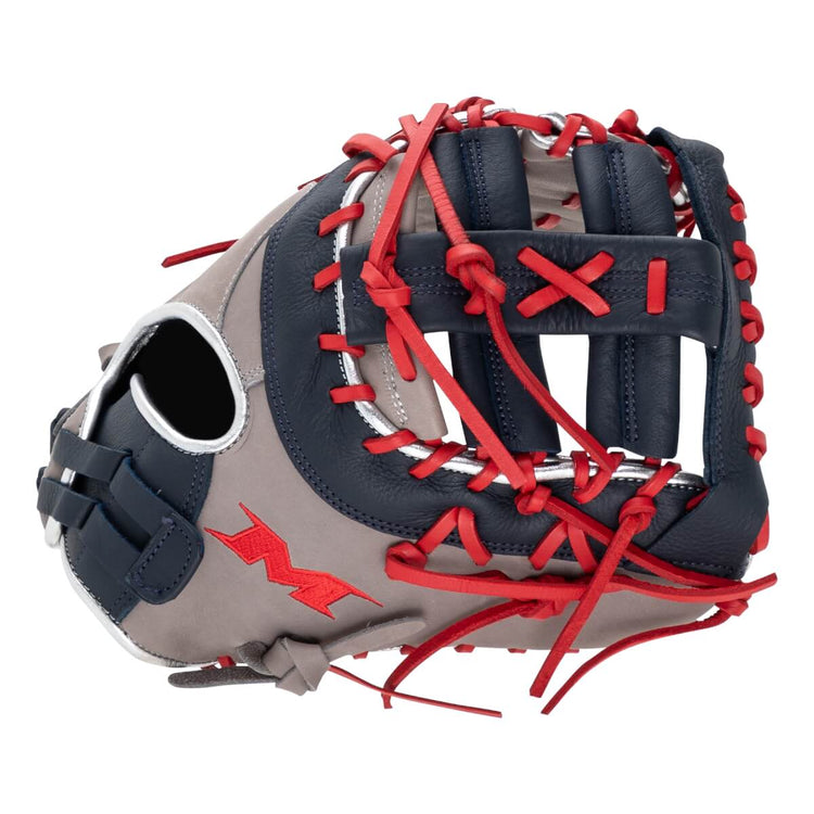Miken PS140-6GN Players Series Slo-Pitch Glove grey/ navy/ red