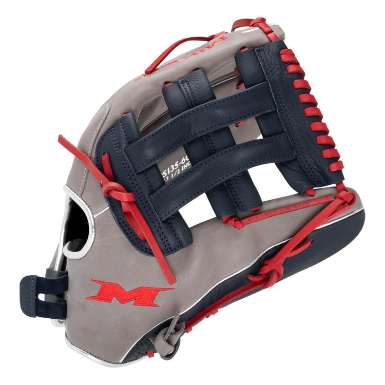 Miken PS140-6GN Players Series Slo-Pitch Glove grey/ navy/ red
