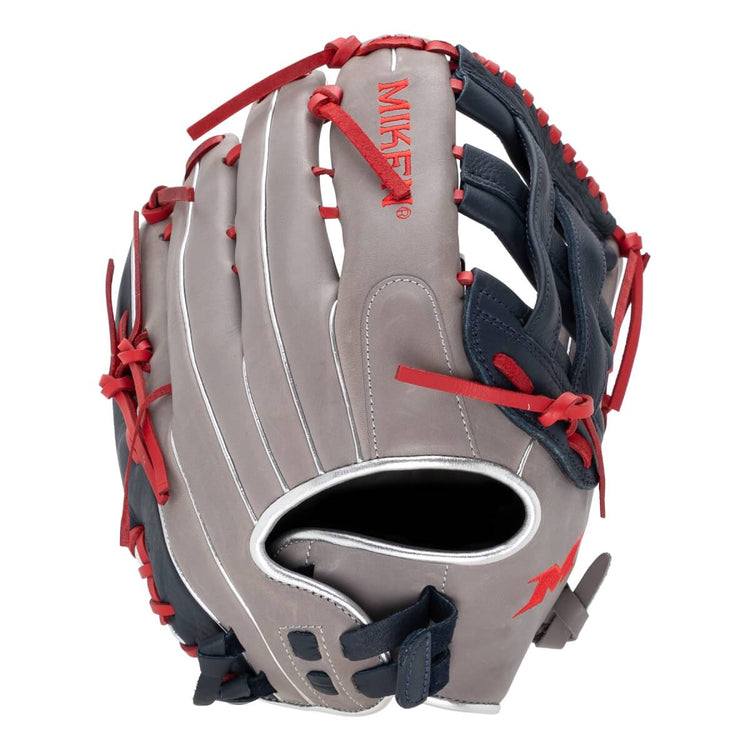 Miken PSDCT-10GN Players Series First Base Slo-Pitch Glove grey/ navy/ red