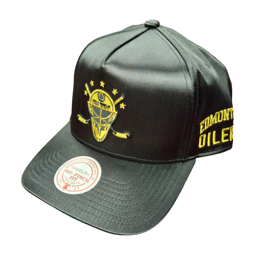 Mitchell & Ness Men's NHL Edmonton Oilers Golden Egg A-Frame Snapback Hat Black