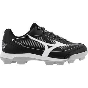 Mizuno Junior Cushionrevo Diamond TPU Baseball Cleats black/white