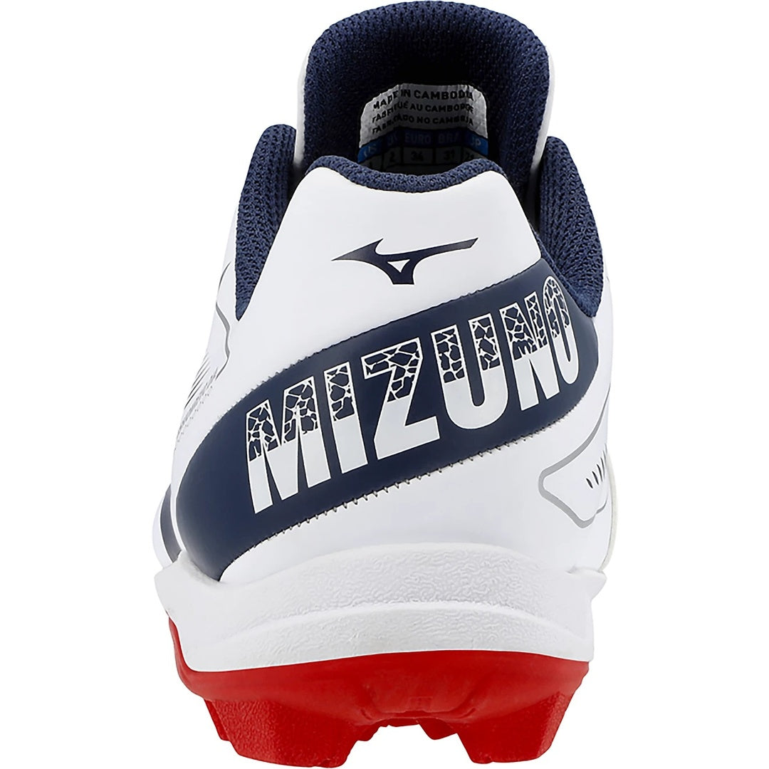 Mizuno Junior Cushionrevo Diamond TPU Baseball Cleats white/navy