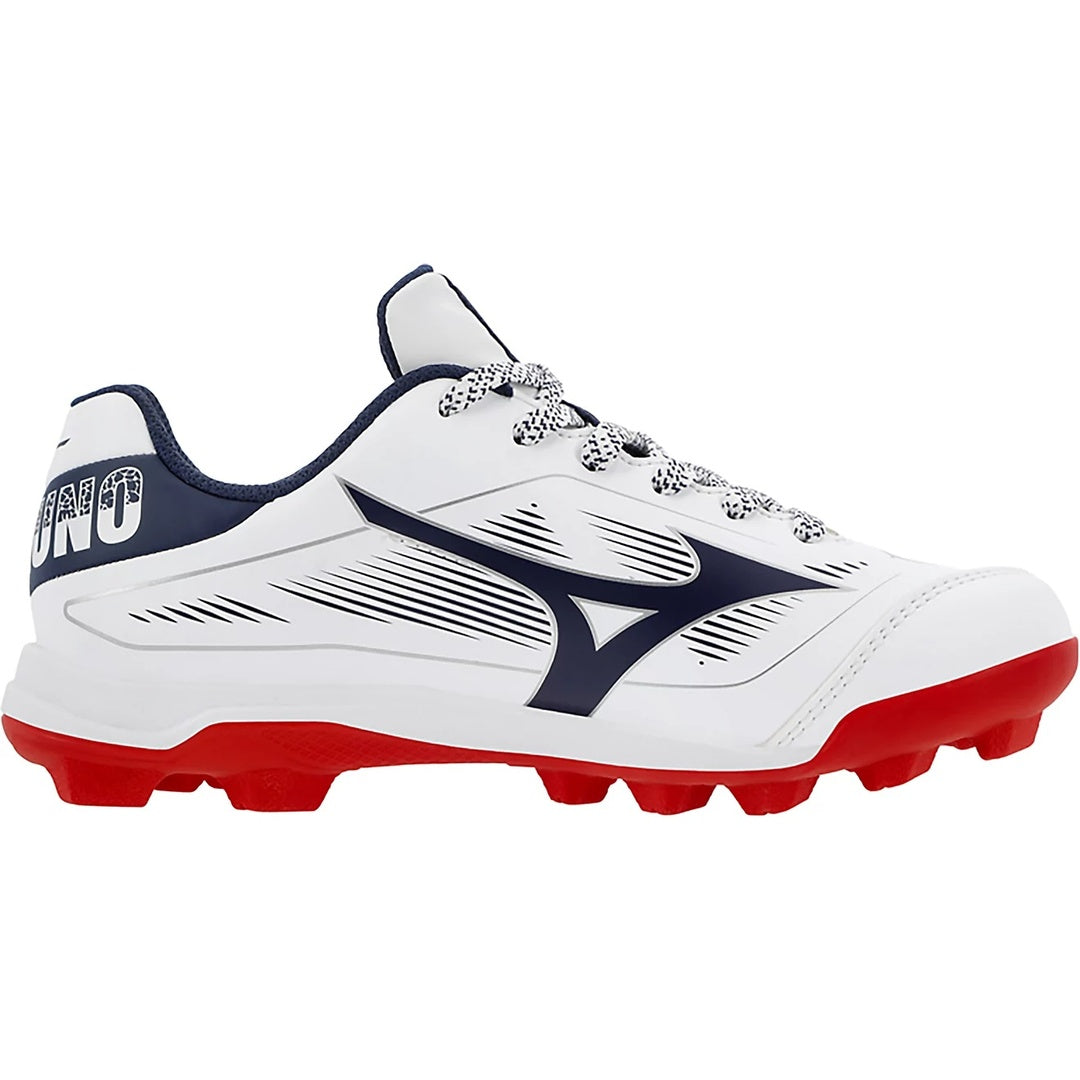 Mizuno Junior Cushionrevo Diamond TPU Baseball Cleats white/navy