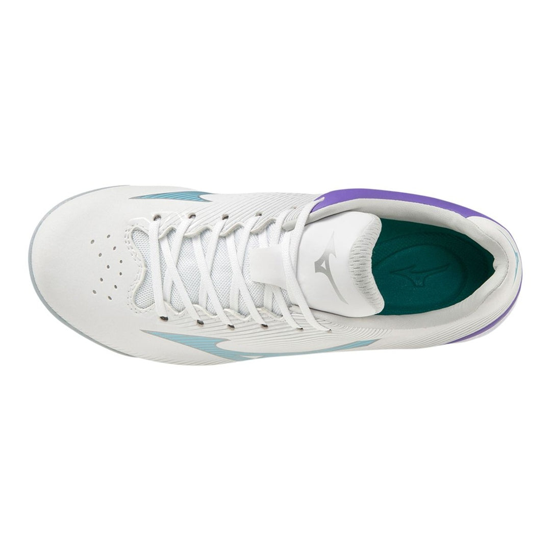 Mizuno Junior Wave Finch LightRevo Rubber Softball Cleat white/purple/teal