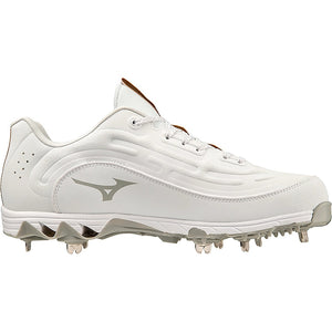 Mizuno Men's 9-Spike Ambition 3 Low Metal Baseball Cleats white