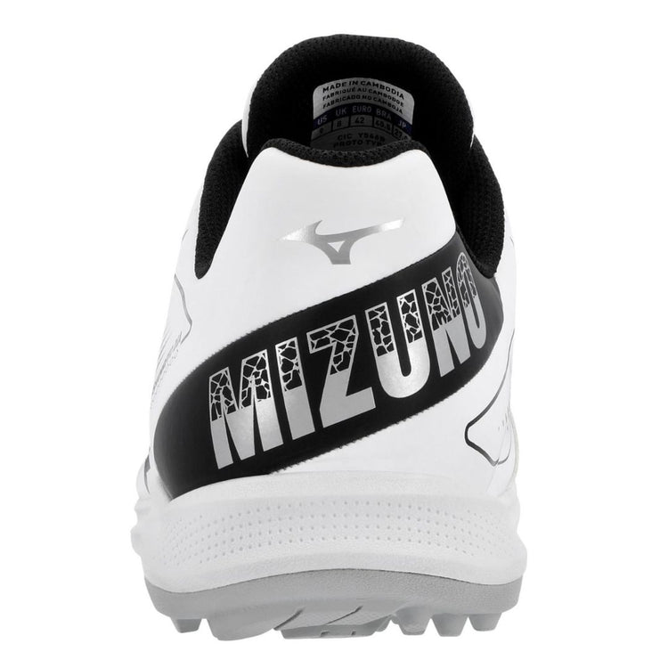 Mizuno Men's Cushionrevo Diamond Turf Baseball Cleats white/black