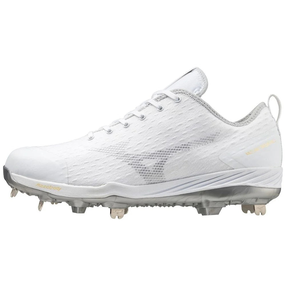 Mizuno Men's Dominant 4 Low Metal Baseball Cleats white