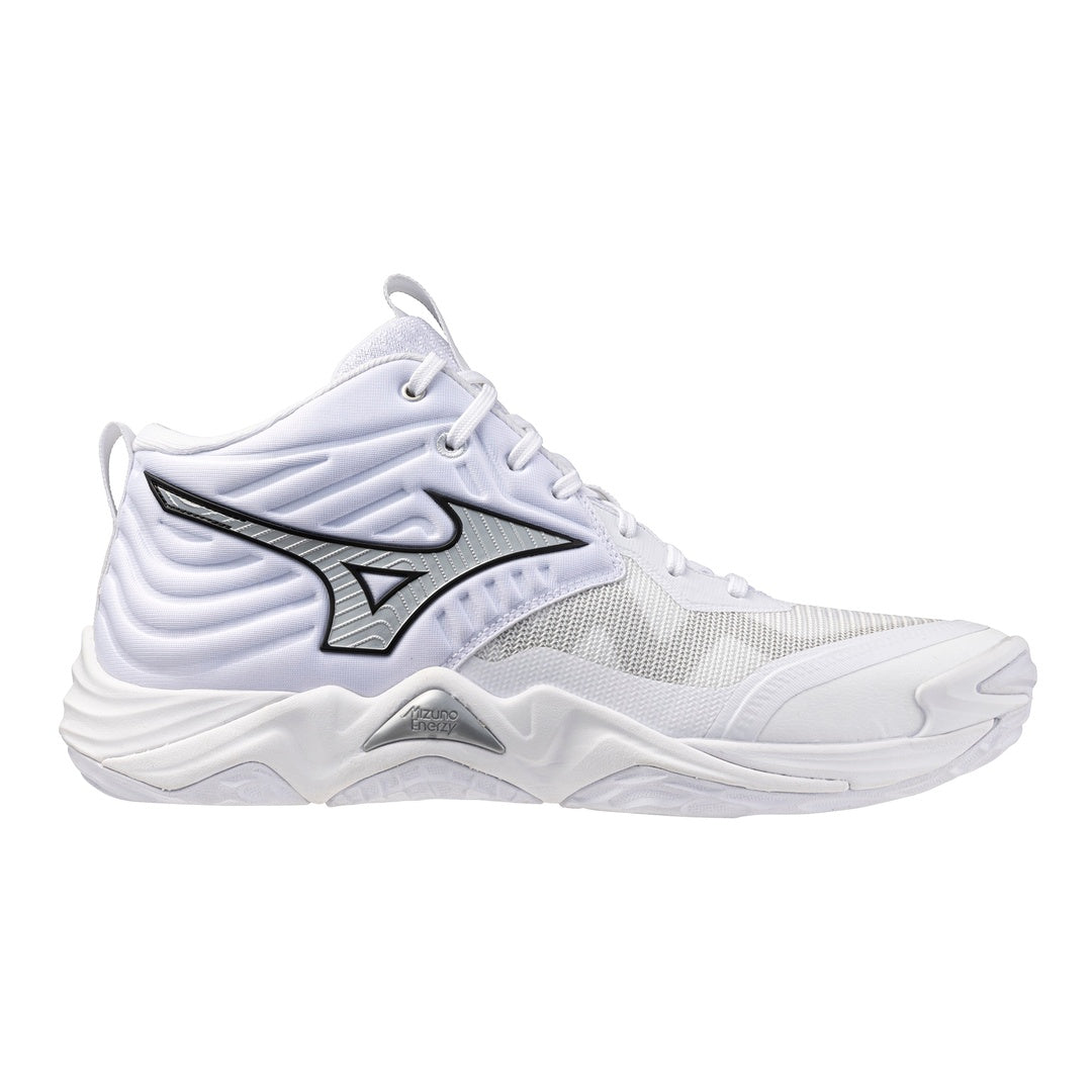 Mizuno Men's Wave Momentum 4 Elite Mid Volleyball Shoes white
