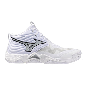 Mizuno Men's Wave Momentum 4 Elite Mid Volleyball Shoes white