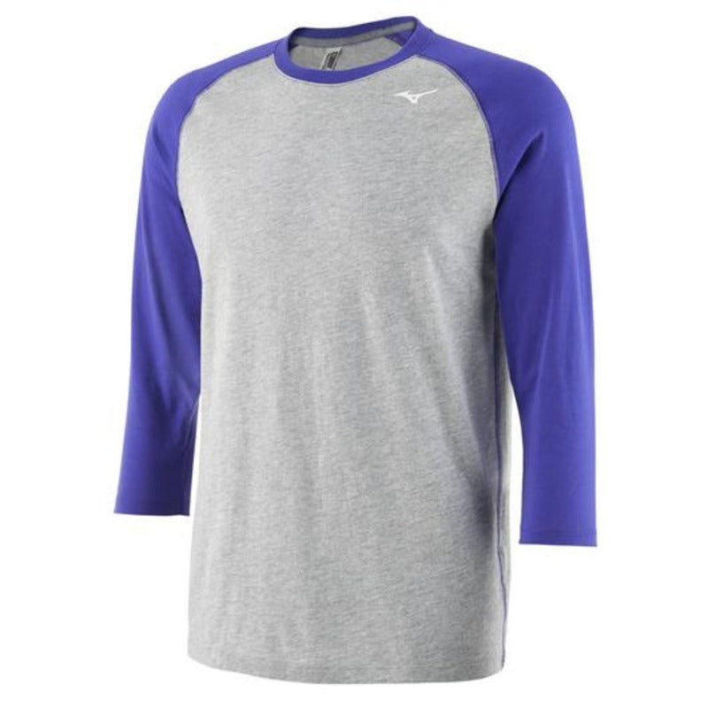 Mizuno Senior 3/4 Sleeve Practice Shirt Grey/Royal