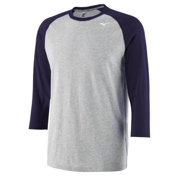 Mizuno Senior 3/4 Sleeve Practice Shirt Grey/Navy