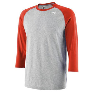 Mizuno Senior 3/4 Sleeve Practice Shirt Grey/Red