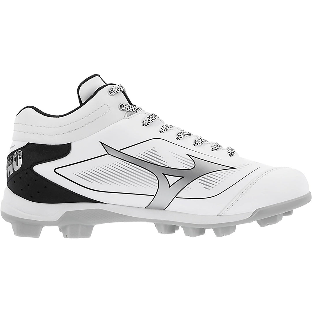 Mizuno Men's Cushionrevo Diamond Mid TPU Baseball Cleats white