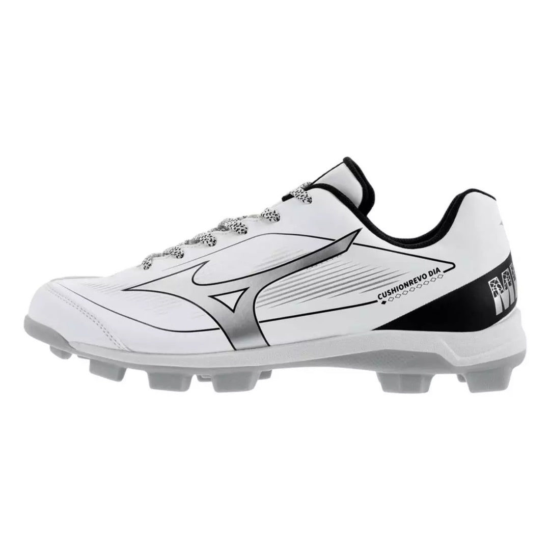 Mizuno Men's Cushionrevo Diamond TPU Baseball Cleats white/black