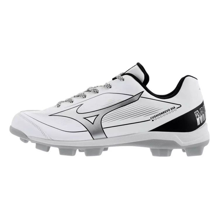 Mizuno Men's Cushionrevo Diamond TPU Baseball Cleats white/black